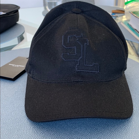 Saint Laurent Black Logo Baseball Cap - Picture 1 of 3